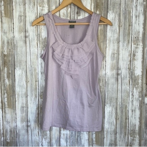 Ann Taylor Tops - Ann Taylor Lavender Ruffle Front Tank